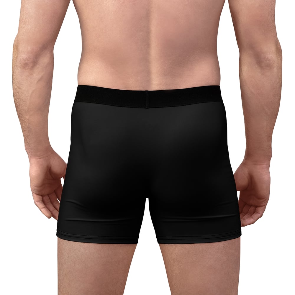 Image of Men's Graphic Boxer Briefs — 'Rare. Bold. Unforgettable.' Black Comfort Underwear