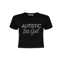 AUTISTIC GOD RHINESTONE BABYGIRL TOP