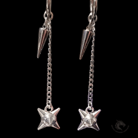 Chain flail spike earrings