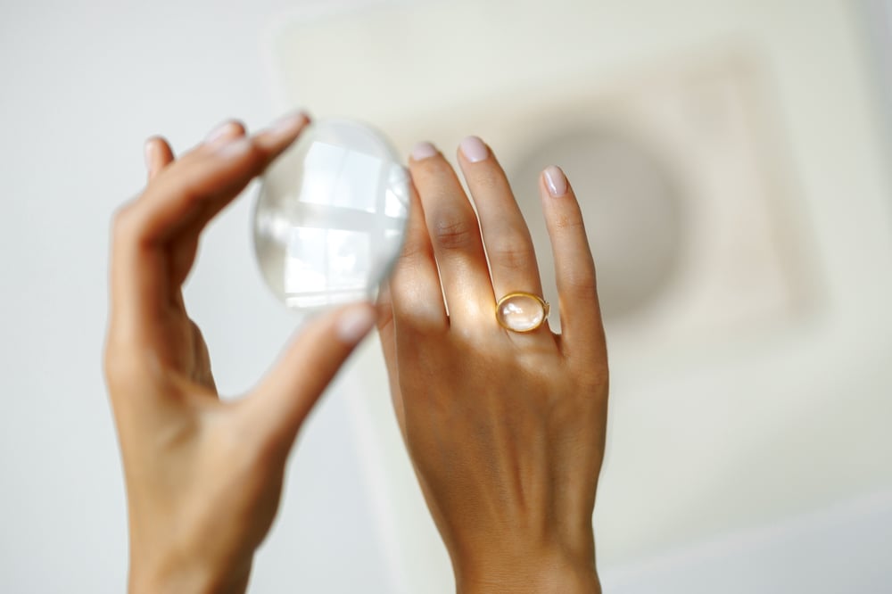 Image of "Light and clarity" gold plated silver ring with rock crystal  · LUX ET CLARITAS  ·