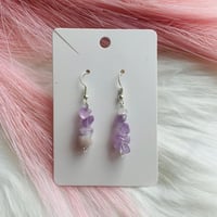 Lilac Amethyst Crystal Chip Earrings