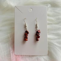 Image 1 of Red Jasper Crystal Chip Earrings