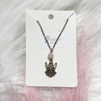 Image 1 of Rose Quartz Angel Necklace