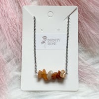 Image 1 of Orange Aventurine Crystal Chip Necklace