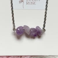Image 2 of Lilac Amethyst Crystal Chip Necklace
