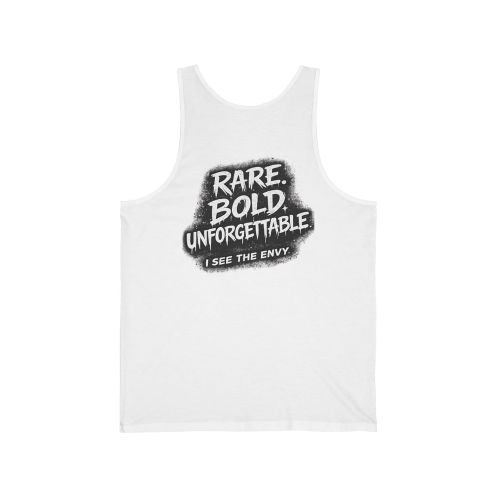 Image of Unisex Envious Stylez Boutique Tank — 'Rare. Bold. Unforgettable' Graphic Tank Top