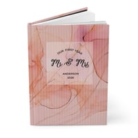 Image 2 of Personalized Mr and Mrs Our First Year Journal Wedding Gifts - Abstract Floral - Hardcover Notebook 