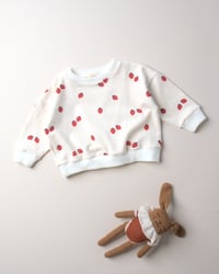 Image 1 of T-SHIRT ORSO - illustration petites fraises | Coton biologique