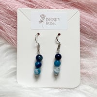 Image 1 of Blue Agate Gemstone Earrings