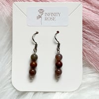 Image 1 of Indian Agate Red Gemstone Earrings