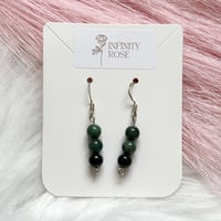 Image 1 of Indian Agate Green Gemstone Earrings