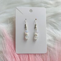 Image 1 of Frosted Glass Dangle Earrings