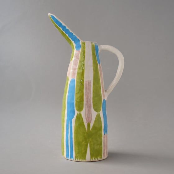 Image of Green/Blue Abstract Plant Jug