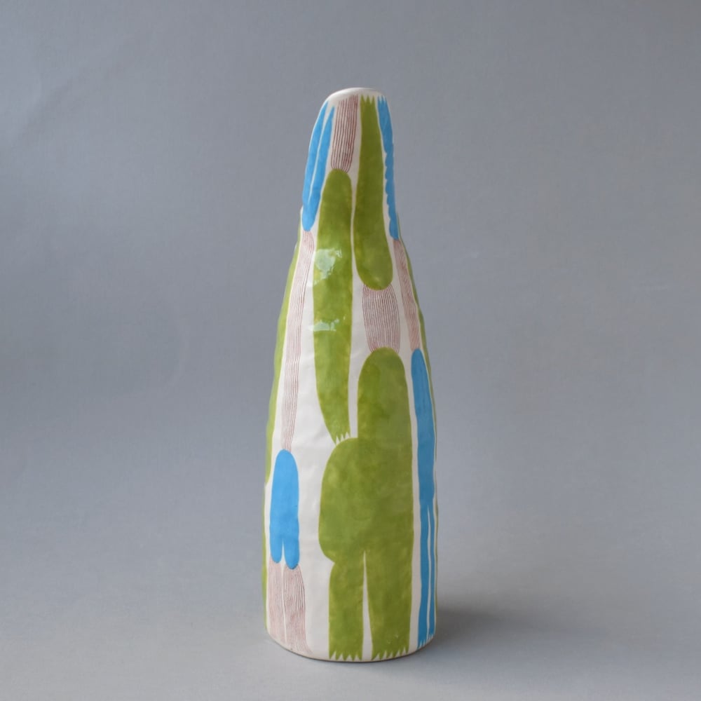 Image of Green/Blue Abstract Plant Jug