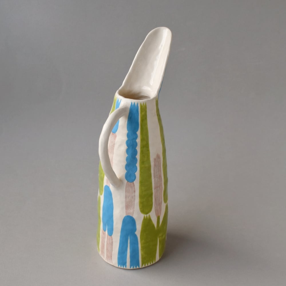 Image of Green/Blue Abstract Plant Jug