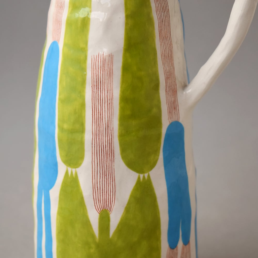 Image of Green/Blue Abstract Plant Jug