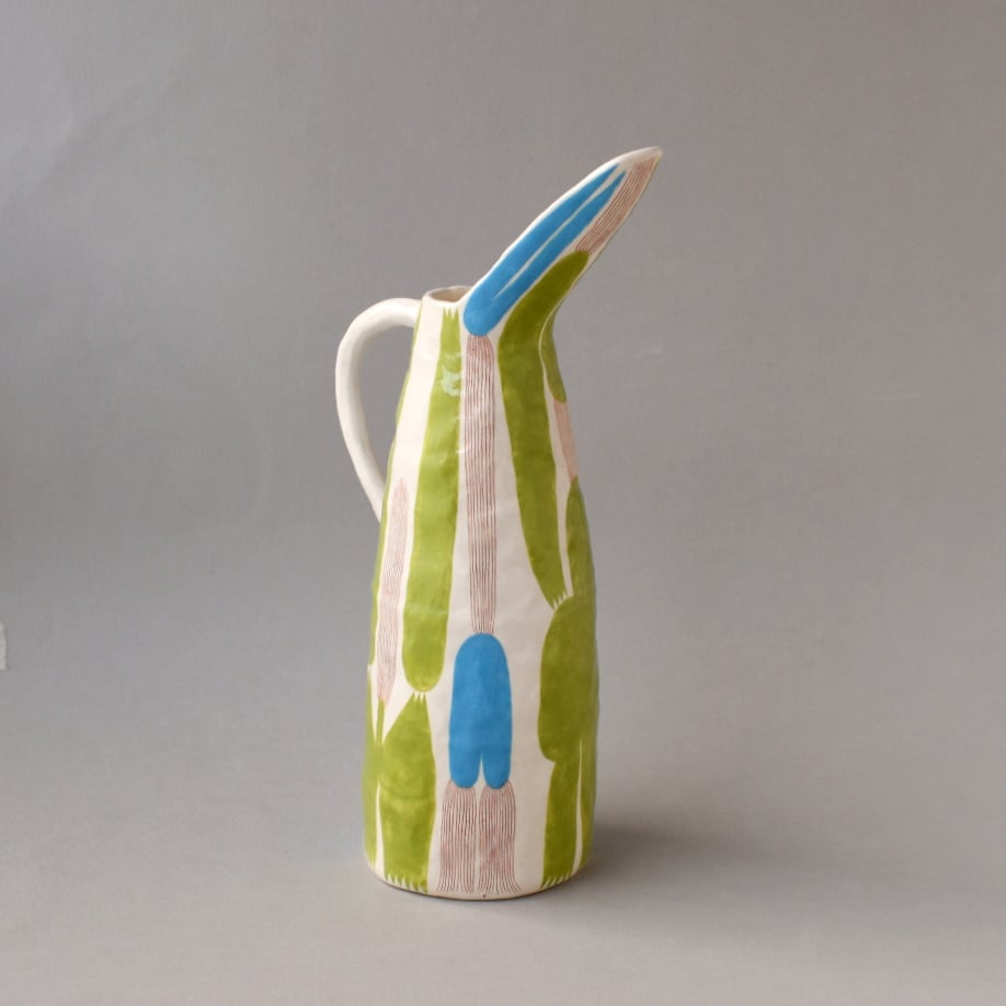 Image of Green/Blue Abstract Plant Jug