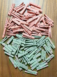 Lot of Pink and Green Craft Clothespins
