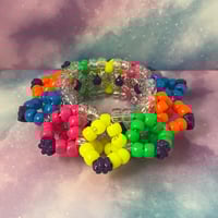 Neon Rainbow UFO Kandi Cuff Bracelet