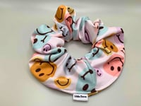 Rainbow Smileys Scrunchie