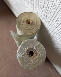 1970s Vintage Harlequin Wallpaper Rolls - Flocked Sage Green Traditional Flock - (Sets of 2 Rolls) – detail view 8