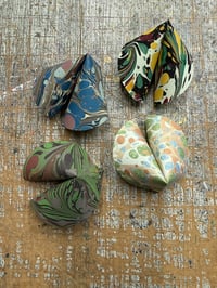 Image 2 of Limited Edition Hand Marbled paper 'Fortune Cookie' - sold individually 