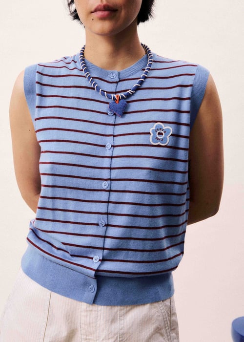 Image of 1. Cárdigan GLACIER Azul Lavanda