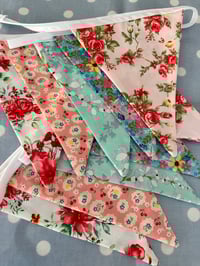 Image 1 of 10 ft Floral Fabric Bunting