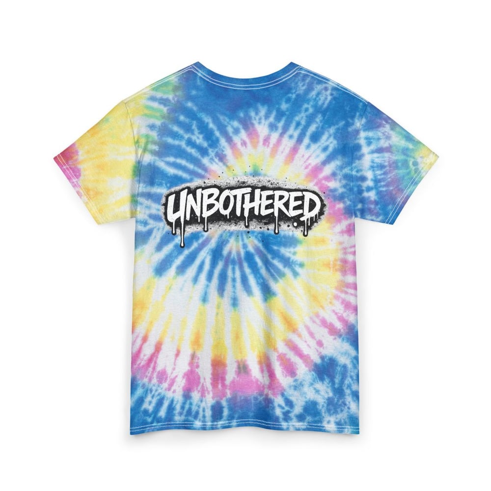 Image of Tie Dye Tee — "Talked About by Many, Confronted by None" Graphic (Unbothered Back)