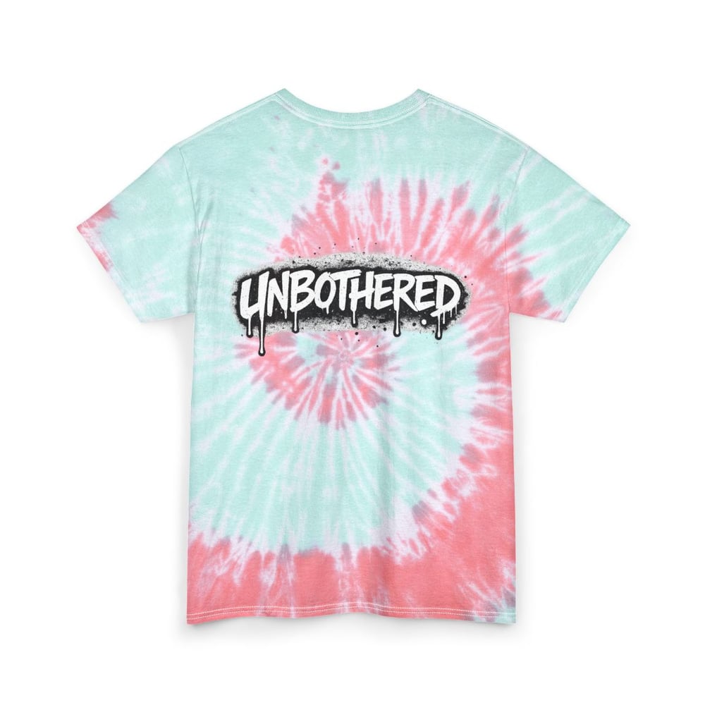 Image of Tie Dye Tee — "Talked About by Many, Confronted by None" Graphic (Unbothered Back)