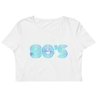 Image 1 of 80’S  BABY BLUE NEON ORGANIC CROP TOP