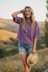 Image 2 of Striped Oversized Knit Top - MAY