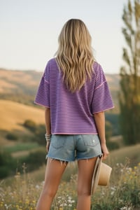 Image 3 of Striped Oversized Knit Top - MAY
