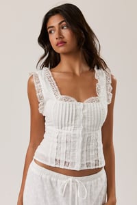 Image 1 of Sleeveless Square Neck Ruffle Top - MAY 