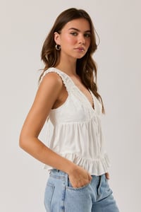 Image 4 of V-neckline Top With Lace Trim - MAY
