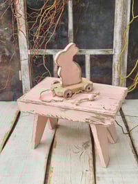 Image 1 of    Wooden stool  pink
