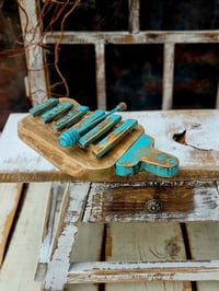  Wooden cymbals   turquoise