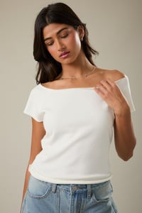 Image 1 of Raw Edge Detail Top - APRIL