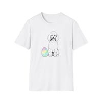 Image 3 of Easter Egg Poodle T-Shirt — Cute Puppy with Pastel Tie-Dye Egg