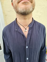 Image 6 of Ready to ship! Mens Necklace - 'Ride the Wave ' Sterling Silver with copper and green Seaglass 