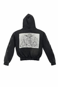 Image 2 of RICHE SANS TRAHIR – "97" Faded Black ZIP-Up Hoodie