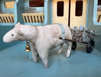 Image 2 of Spun cotton sheep with speckled egg cart
