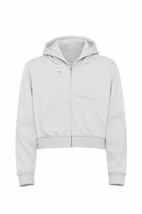RICHE SANS TRAHIR- Pearl Ash Grey Zip-Up Hoodie