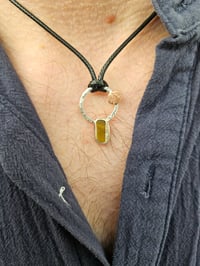 Image 8 of Ready to ship! Mens Necklace - ' Sun Rise ' Sterling Silver and Copper with Orange Seaglass 