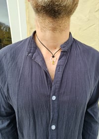 Image 9 of Ready to ship! Mens Necklace - ' Sun Rise ' Sterling Silver and Copper with Orange Seaglass 