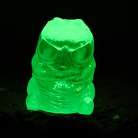 Image 2 of Gus Lanyard bead- clear rainbow opal/chunky green glow