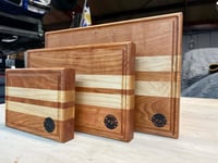 Image 1 of Handcrafted full set of 3 Cherry cutting boards double sided!