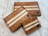 Image 3 of Handcrafted full set of 3 Cherry cutting boards double sided!