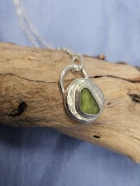 Image 4 of Ready to ship! 'Mermaids Kiss ' Sterling Silver Pebble and Green Cornish Seaglass 