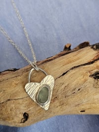 Image 3 of Ready to ship! 'Heart of 1000 oceans ' - pale blue cornish Seaglass in Sterling Silver Heart